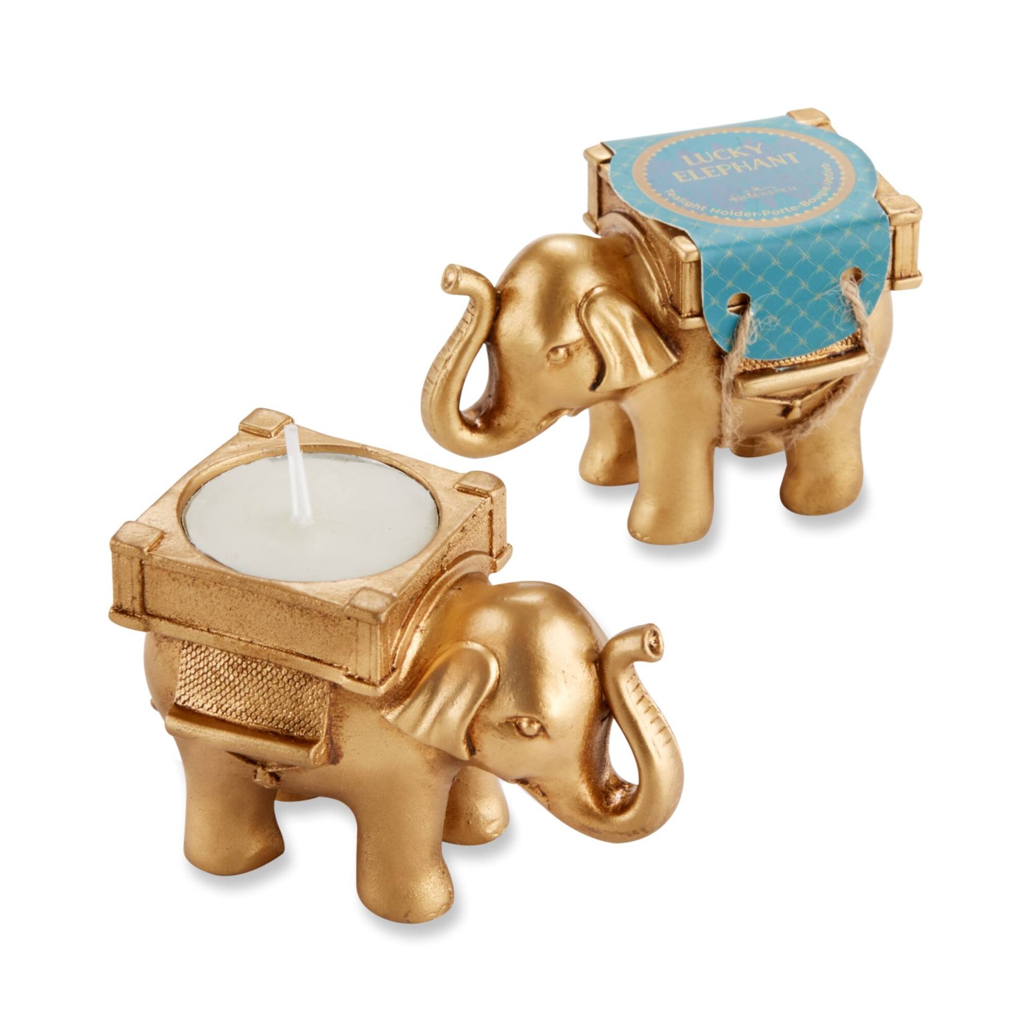 Kate Aspen® Lucky Elephant Golden Tealight Holder, 6ct.